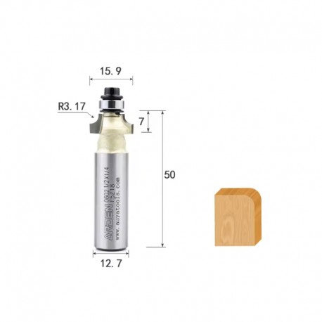 ARDEN 0602 Round Over Corner Round Router Bit (with Bearing)