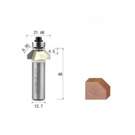 ARDEN 0209 45° Chamfer Router Bit (with Bearing)