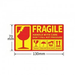 Fragile Handle with Care Stickers 130x70mm-300pcs