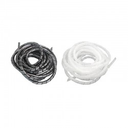 8mm 1 Bag (10.5m/Bag) Spiral Wire Wrapping Tube Cable Sleeves (Black/White)