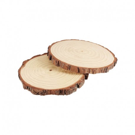 Natural Unfinished Pine Round Wood Slices Discs With Bark Log D:80-100mm&nbsp;H:10mm 10pcs Lot