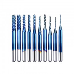 TWO TREES Blue Nano Coated Engraving Bit 10pcs Set 0.8-3.175mm