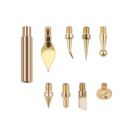 Soldering Iron Brass Tip 9pcs Set for 3D Print Finishing