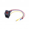 AC 220V 15A Panel Mount 3 Terminal Power Socket with Fuse Holder and Neon Switch - Type B