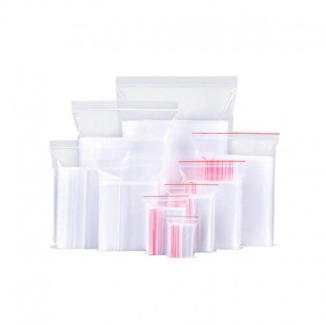 Plastic Ziplock Bags Reclosable Transparent 100pcs