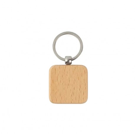 Polished Wood Key Tag with Ring