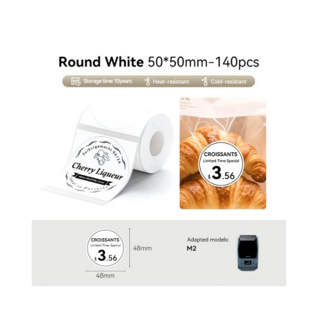 NIIMBOT Thermal Transfer Sticker Labels Round