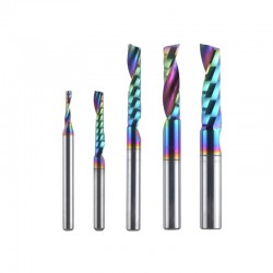 Flat Nose Single Flute Spiral Bit for Acrylic, MDF and Compression Materials (DLC Coating)