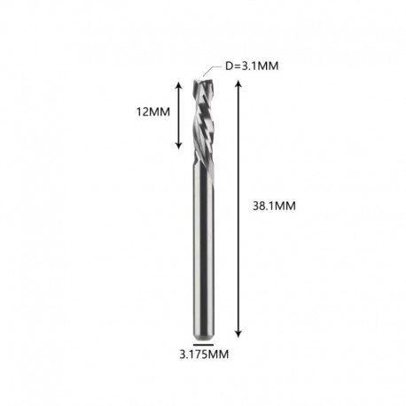 Flat Nose Double Flute Spiral Up and Down Compression Bit for MDF and Compression Materials