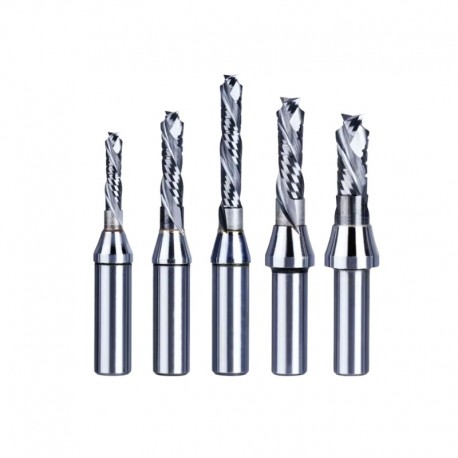 Flat Nose Double Flute Spiral Up & Down Compression Bit for MDF and Compression Materials (DLC Coating)