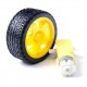  Robot Plastic Tire Wheel (Yellow) and with DC Gear Motor