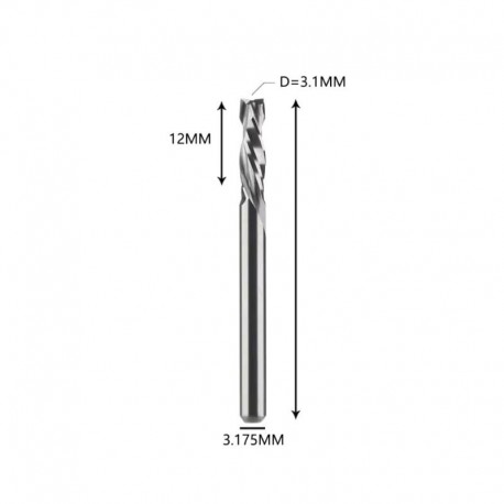 Flat Nose Double Flute Spiral Up and Down Compression Bit for MDF and Compression Materials