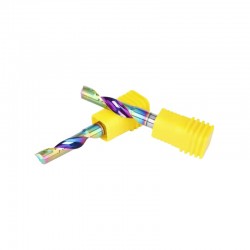 Flat Nose Single Flute Spiral Bit for Acrylic, Aluminium and Brass (DLC Coating)