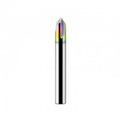 HRC55 Tungsten Carbide 3 Flute Corner Chamfering & Deburring Bit for Wood and Metal (DLC Coating)