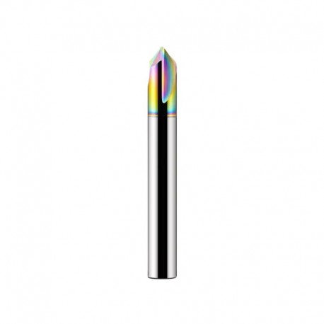 HRC55 Tungsten Carbide 3 Flute Corner Chamfering & Deburring Bit for Wood and Metal (DLC Coating)